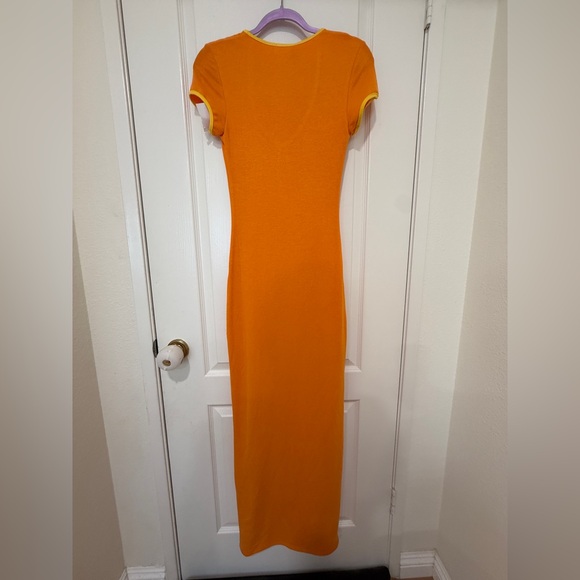Tiger Mist Viv Maxi Dress Orange Bodycon Cutout Slit Maxi Dress Size Small NWT - Picture 8 of 8